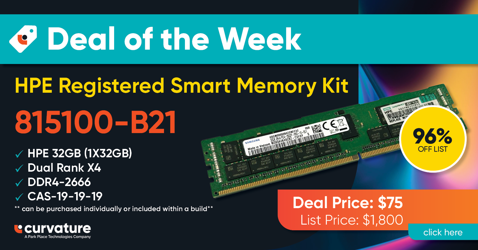 Deal of the Week - 8/5 - HPE Registered Smart Memory Kit